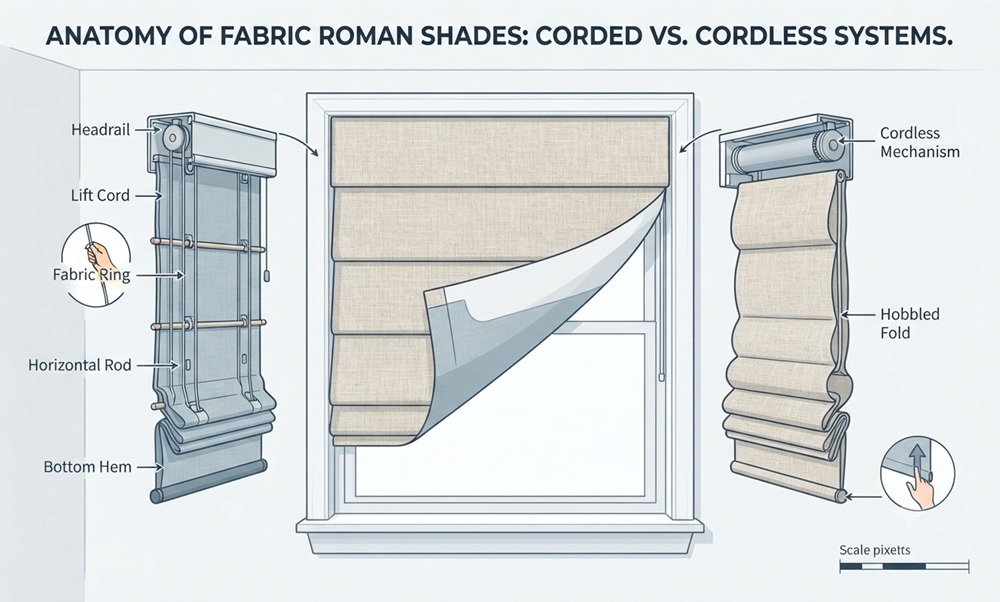 Fabric Roman Shades: How to Choose the Right Material, Lining, and Style